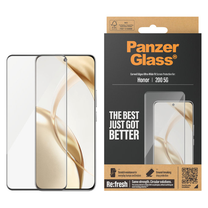 Panzerglas Re:Fresh UWF für Honor 200, Schwarz, PanzerGlass