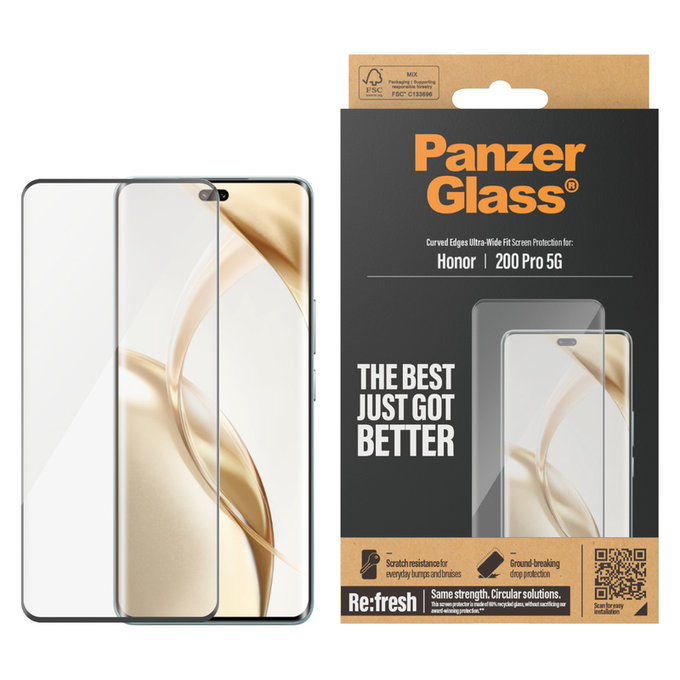 Panzerglas Re:Fresh UWF für Honor 200 Pro, Schwarz, PanzerGlass