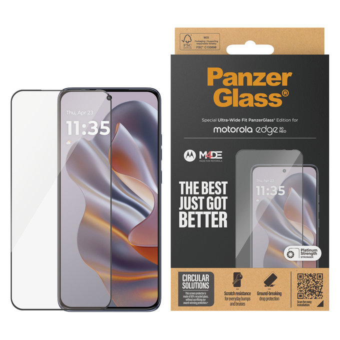 Panzerglas UWF für Motorola Edge 50 Neo, Schwarz, PanzerGlass