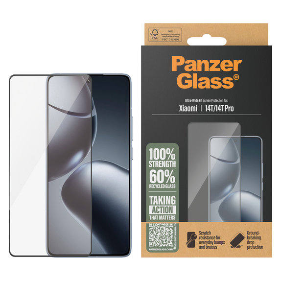 Panzerglas UWF für Xiaomi 14T/14T Pro, Schwarz, PanzerGlass