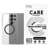 Hülle Urban Combat mit schwarzem QI für Samsung Galaxy S25 Ultra, Transparent, PanzerGlass