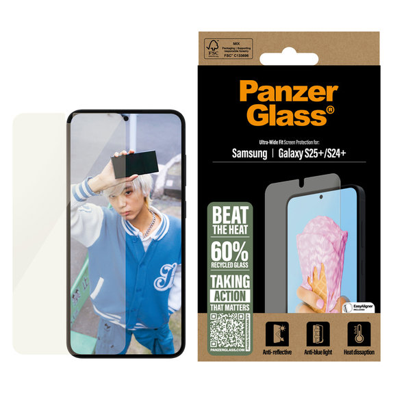 Panzerglas UWF All-in-One mit Applikator für Samsung Galaxy S25+, Klar, PanzerGlass