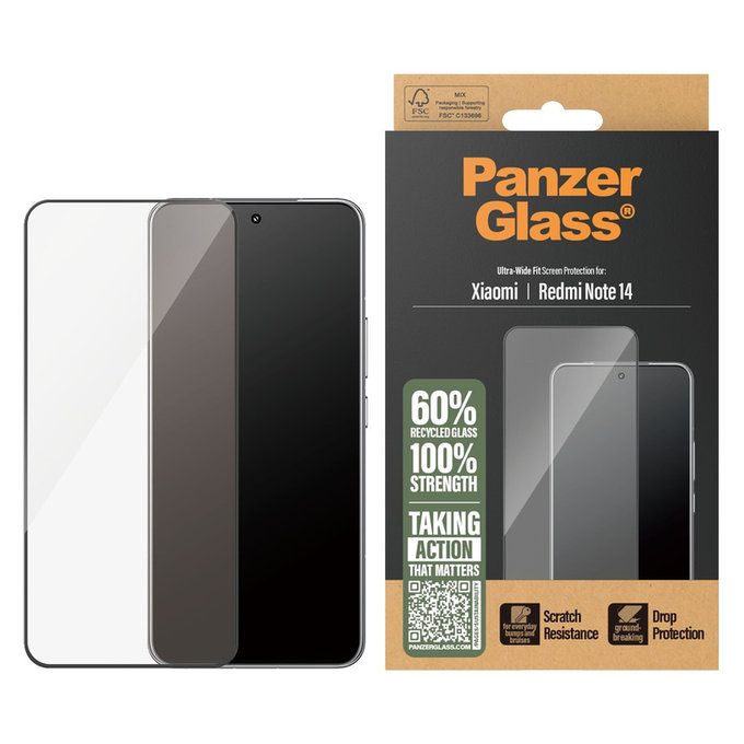 Panzerglas UWF für Xiaomi Redmi Note 14, Schwarz, PanzerGlass