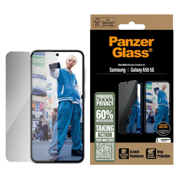 UWF Privacy Panzerglas für Samsung A56 5G, Transparent, PanzerGlass