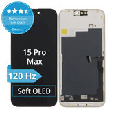 Apple iPhone 15 Pro Max - LCD Display + Touchscreen Front Glas + Rahmen Soft OLED FixPremium 120Hz