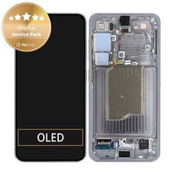 Samsung Galaxy S25 - LCD Display + Touchscreen Front Glas + Rahmen (Silver Shadow) - GH82-36329A Genuine Service Pack