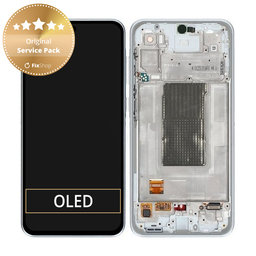 Samsung Galaxy A36 A366E - LCD Display + Touchscreen Front Glas + Rahmen (Awesome Grey) - GH82-36841B Genuine Service Pack