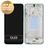 Samsung Galaxy A26 A266E - LCD Display + Touchscreen Front Glas + Rahmen (Mint) - GH82-37049C Genuine Service Pack