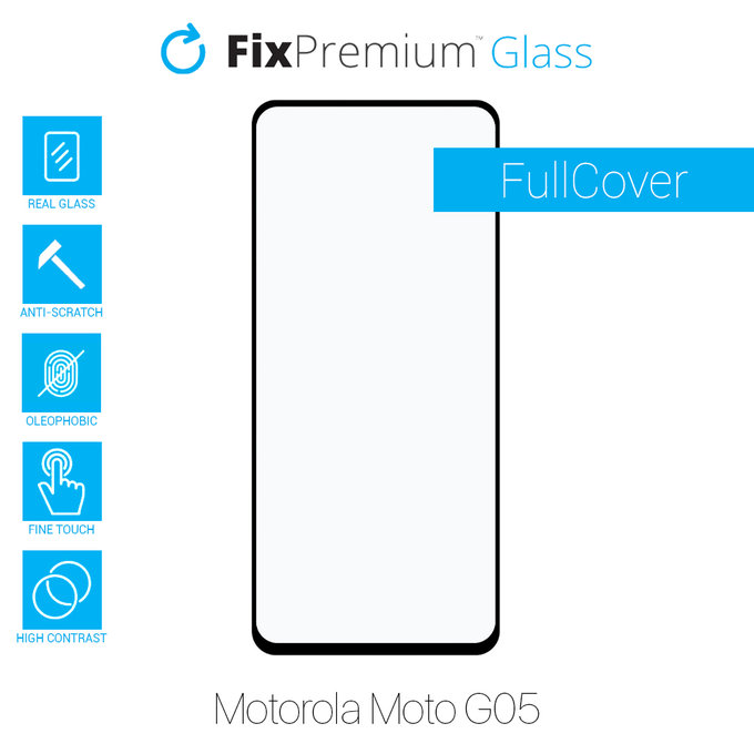 FixPremium FullCover Glass - Gehärtetes Glas für Motorola Moto G05