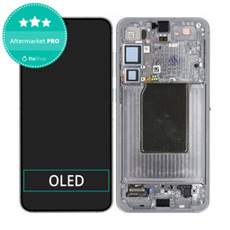 Samsung Galaxy S25 Plus - LCD Display + Touchscreen Front Glas + Rahmen (Silver Shadow) OLED