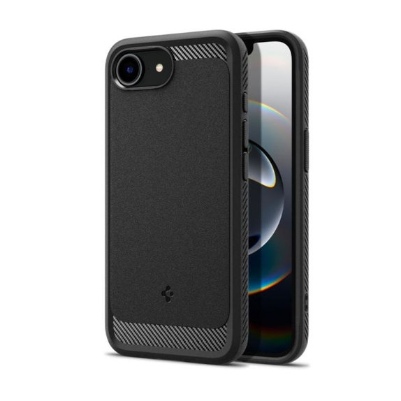 Spigen - Hülle Rugged Armor MagSafe für iPhone 16e, Matte Black