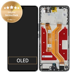 Honor Magic7 Lite - LCD Display + Touchscreen Front Glas + Rahmen (Titanium Black) - 0235AMMM Genuine Service Pack