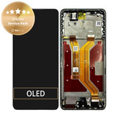 Honor Magic7 Lite - LCD Display + Touchscreen Front Glas + Rahmen (Jade Cyan) - 0235AMMN Genuine Service Pack