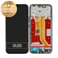 Honor 400 Lite - LCD Display + Touchscreen Front Glas + Rahmen (Velvet Black) - 0235ANTF Genuine Service Pack