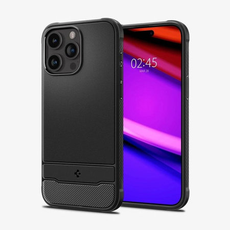Spigen - Hülle Rugged Armor MagSafe für iPhone 15 Pro, Matte Black