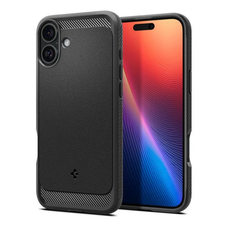 Spigen - Hülle Rugged Armor MagSafe für iPhone 16, Matte Black