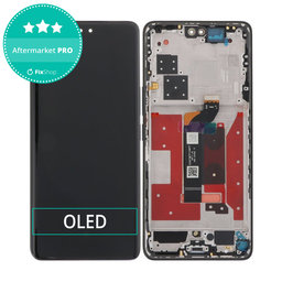 Honor 200 Pro - LCD Display + Touchscreen Front Glas + Rahmen (Black) OLED