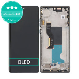 Motorola Edge 50 Fusion - LCD Display + Touchscreen Front Glas + Rahmen (Forest Blue) OLED