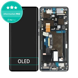 Motorola Edge 50 Ultra - LCD Display + Touchscreen Front Glas + Rahmen (Forest Grey) OLED