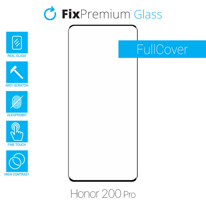 FixPremium FullCover Glass - Gehärtetes Glas für Honor 200 Pro