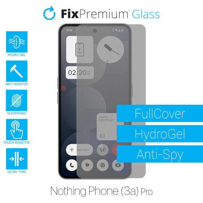 FixPremium HydroGel Anti-Spy - Displayschutzfolie für Nothing Phone (3a) Pro