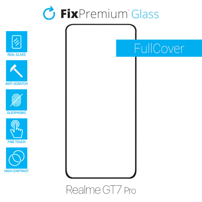FixPremium FullCover Glass - Gehärtetes Glas für Realme GT7 Pro
