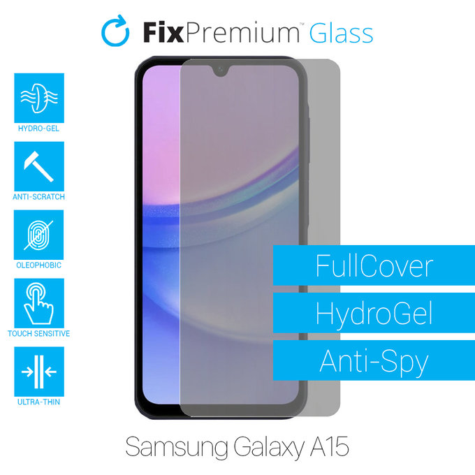 FixPremium HydroGel Anti-Spy - Displayschutzfolie für Samsung Galaxy A15