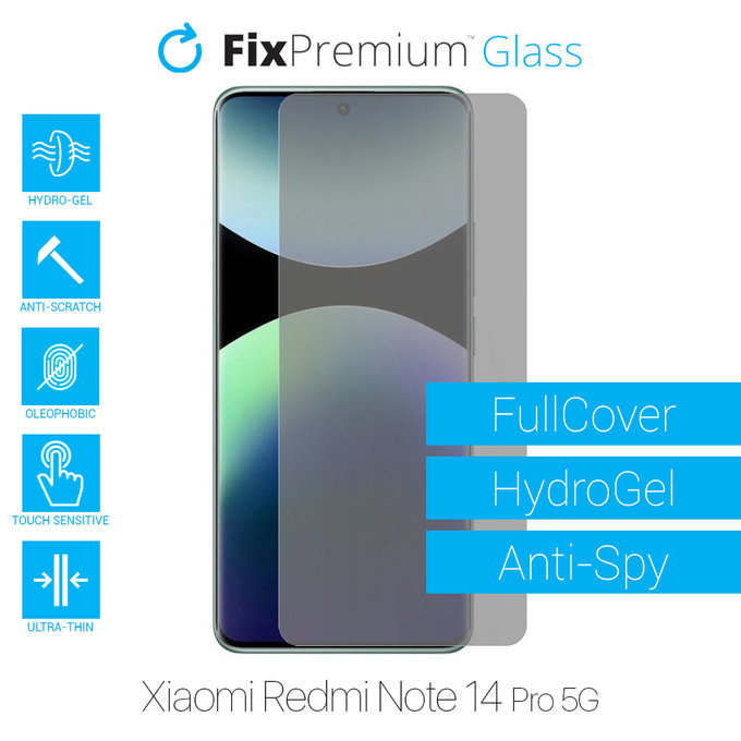 FixPremium HydroGel Anti-Spy - Displayschutzfolie für Xiaomi Redmi Note 14 Pro 5G 24090RA29G