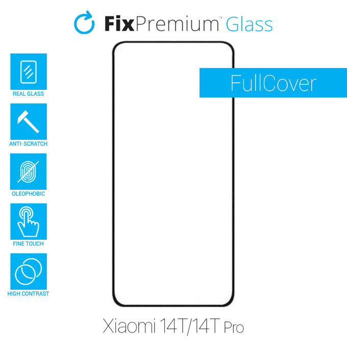FixPremium FullCover Glass - Gehärtetes Glas für Xiaomi 14T, 14T Pro