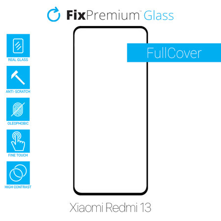 FixPremium FullCover Glass - Gehärtetes Glas für Xiaomi Redmi 13