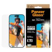 Schutzglas Anti-Reflective mit Applikator für iPhone 17/16 Pro, Schwarz, PanzerGlass