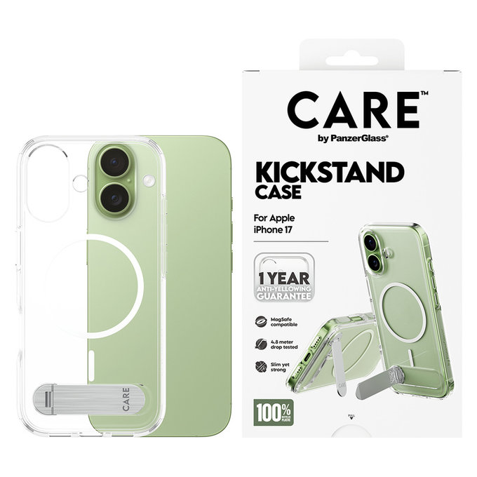 Hülle Kickstand für iPhone 17, Transparent, PanzerGlass