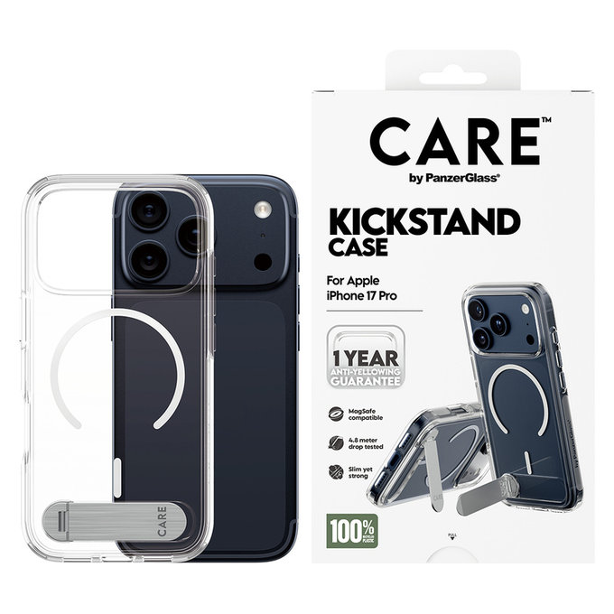 Hülle Kickstand für iPhone 17 Pro, Transparent, PanzerGlass