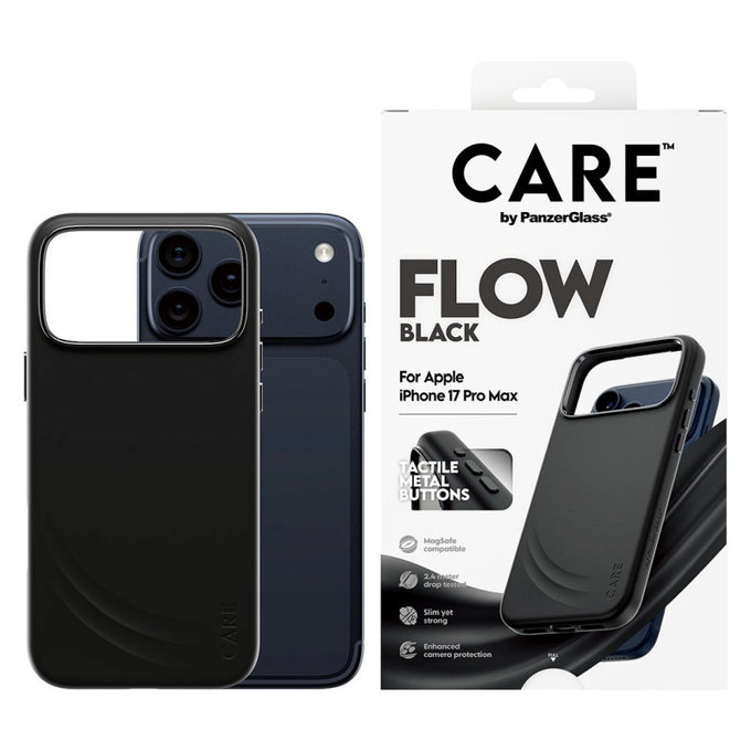 Hülle FLOW mit MagSafe für iPhone 17 Pro Max, schwarz, PanzerGlass