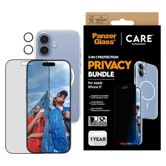 Bundle 3-in-1 Privacy für iPhone 17, PanzerGlass
