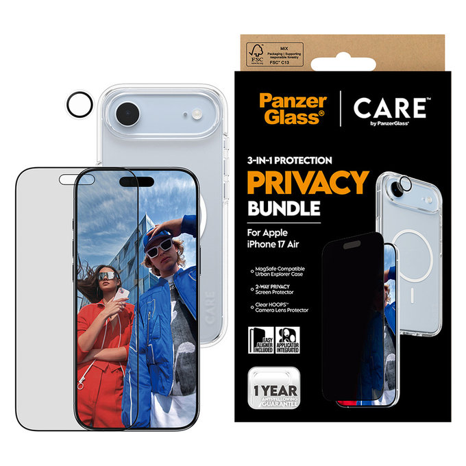 Bundle 3-in-1 Privacy für iPhone Air, PanzerGlass