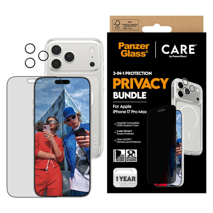 Bundle 3-in-1 Privacy für iPhone 17 Pro Max, PanzerGlass
