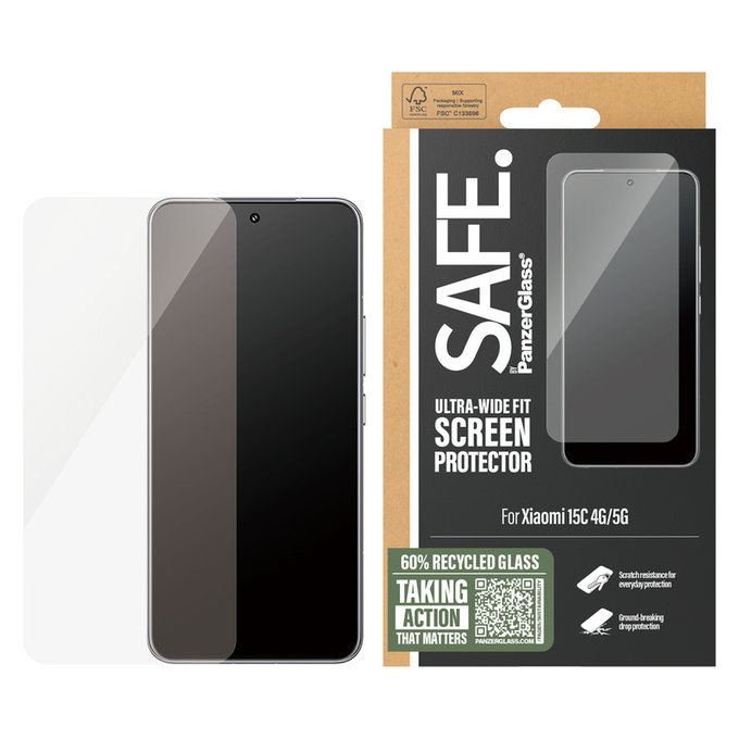 Panzerglas UWF für Xiaomi 15C 5G, Schwarz, SAFE by PanzerGlass