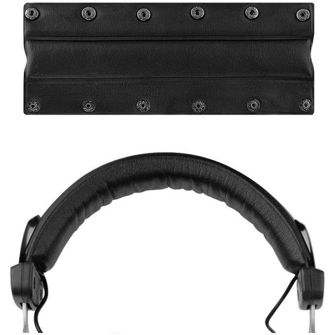 Ersatz Headband für Beyerdynamic DT770, DT860, DT880, DT990, Memory-Schaumstoff + PU-Leder, Schwarz, 1 Paar