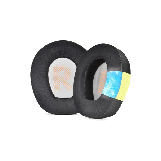 Ersatz-Ohrpolster für JBL Quantum Q200, Q300, Memory-Schaumstoff + PU-Leder + Textil, Schwarz, Kühlgel, 1 Paar