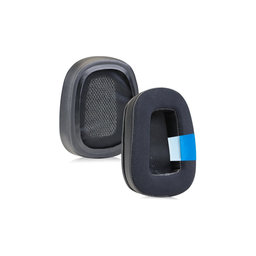 Ersatz-Ohrpolster für Logitech G633 Artemis, G933 Artemis, Memory-Schaumstoff + Textil + Leder, Schwarz, Kühlgel, 1 Paar
