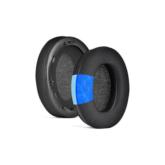 Ersatz-Ohrpolster für Sony WH-1000XM3, Memory-Schaumstoff + Textil + Leder, Schwarz, Kühlgel, 1 Paar