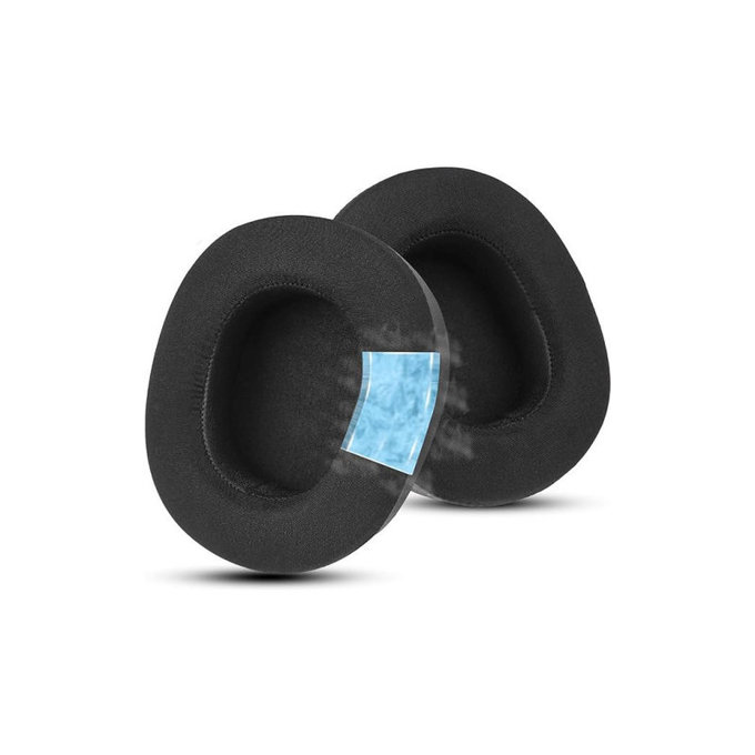 Ersatz-Ohrpolster für Steelseries Nova Pro, Memory-Schaumstoff + Textil, Schwarz, Kühlgel, 1 Paar