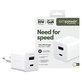 Reiseadapter Grand Prix USB-C/USB-A, GaN, 35 W PD, silberweiß, empower
