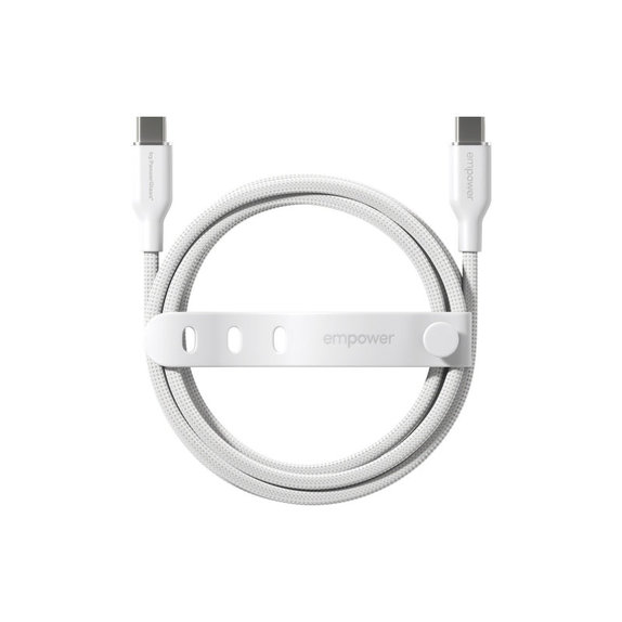 USB-C-Kabel, 60 W, Racing, 2 m, Silberweiß, empower