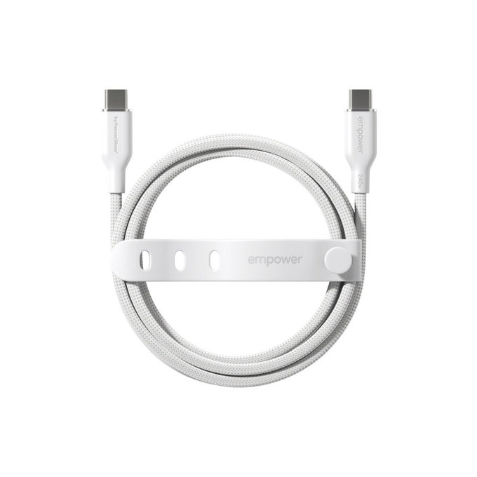USB-C-Kabel, 240 W, Racing, 1,2 m, silberweiß, empower
