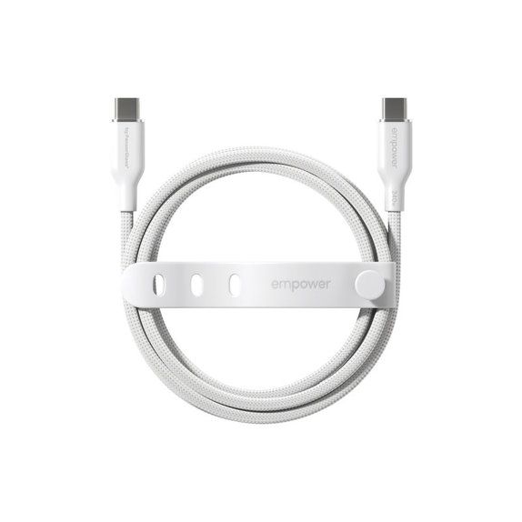 USB-C-Kabel, 240 W, Racing, 2 m, Silberweiß, empower