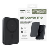 Kabellose PowerBank 10000 mAh, 20 W, kompatibel mit MagSafe, Qi2/USB-C, Space Black, empower