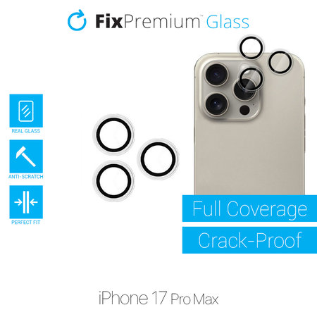 FixPremium Glass - Gehärtetes Glas für Rückkamera ohne Rahmen für iPhone 17 Pro Max