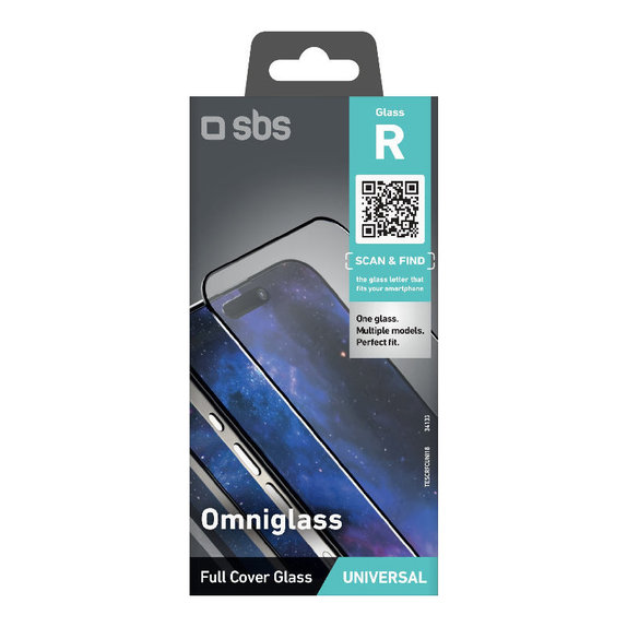 Universelles Schutzglas Omniglass R, Schwarz, SBS